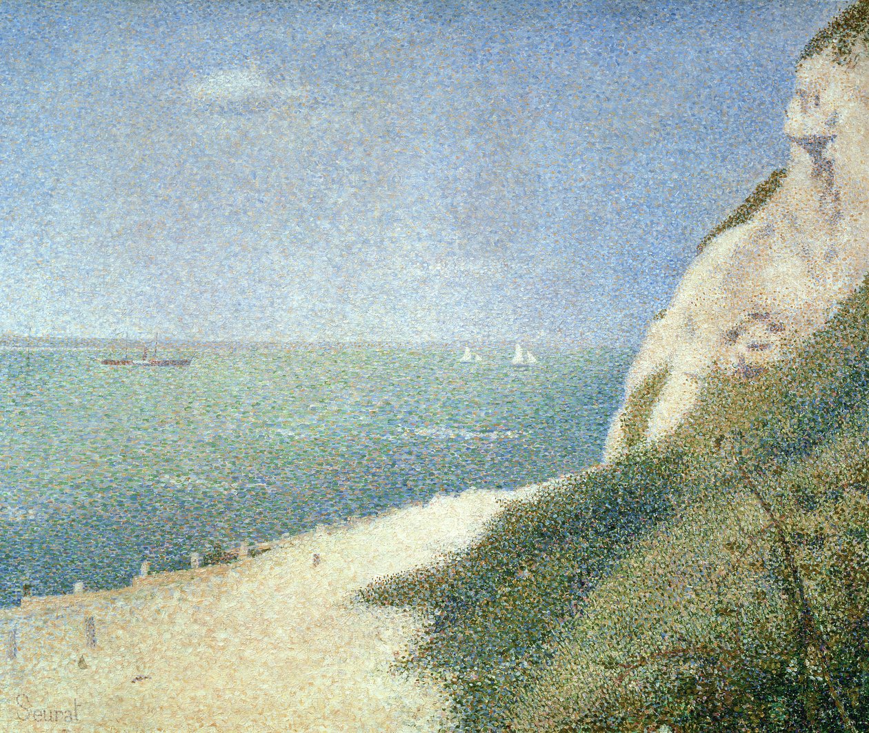 Stranden vid Bas Butin, Honfleur, 1886 av Georges Seurat