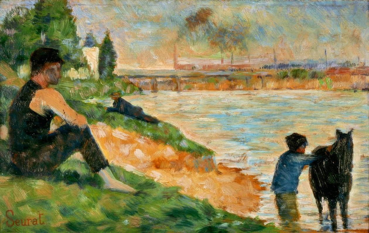 G.Seurat, studie om badplats av Georges Seurat