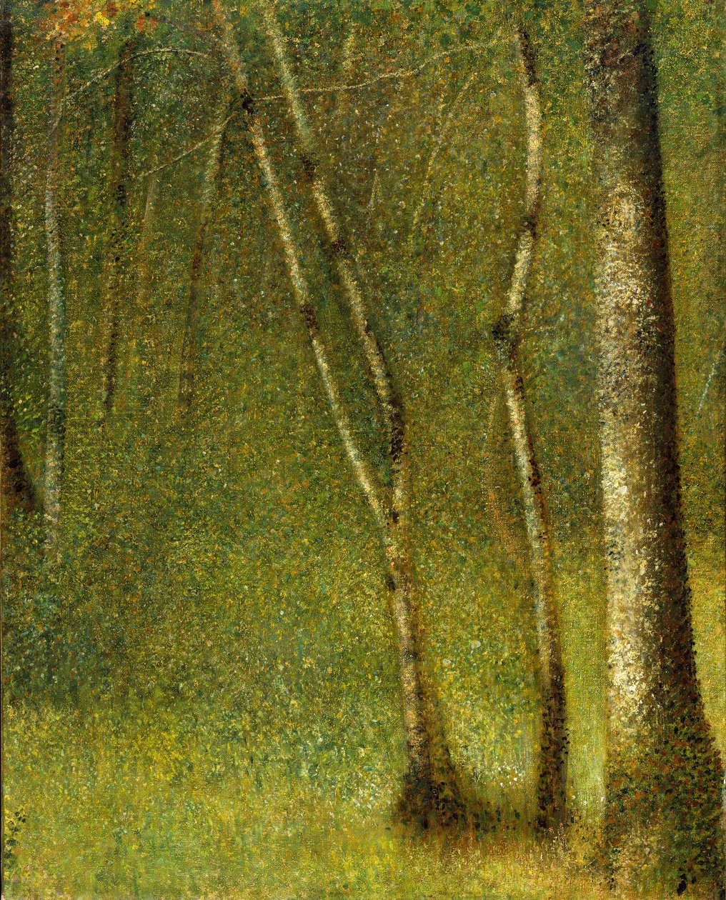 Skogen vid Pontaubert, 1881 av Georges Seurat