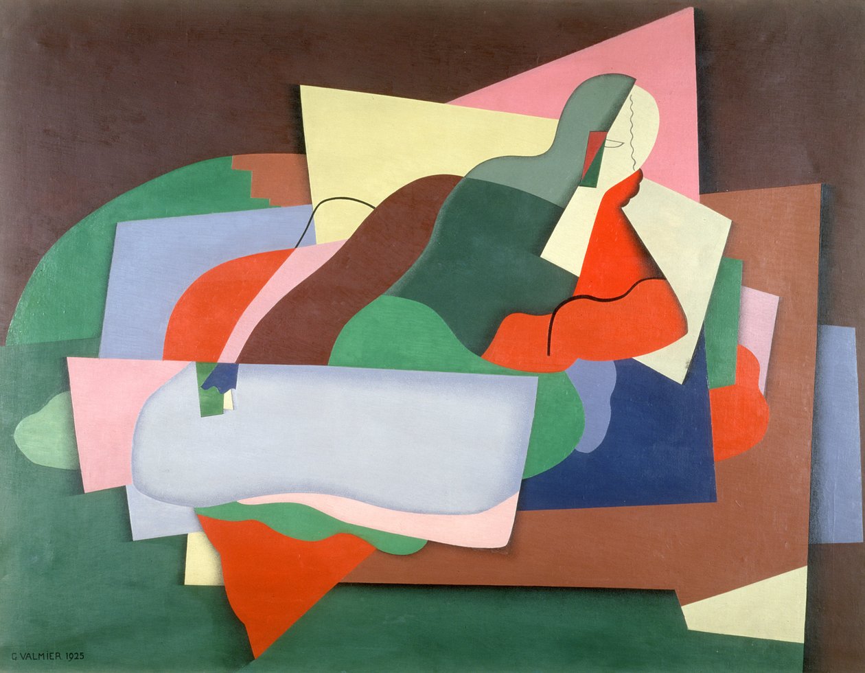 Reclining Man, 1925 (olja) av Georges Valmier