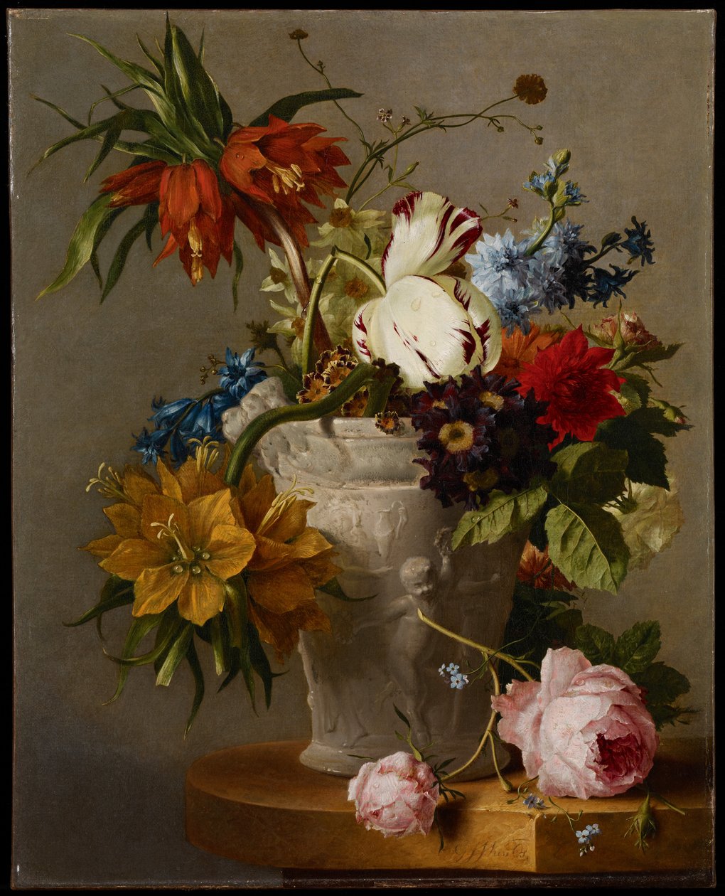 Ett arrangemang med blommor, 1800-talet av Georgius Jacobus Johannes van Os