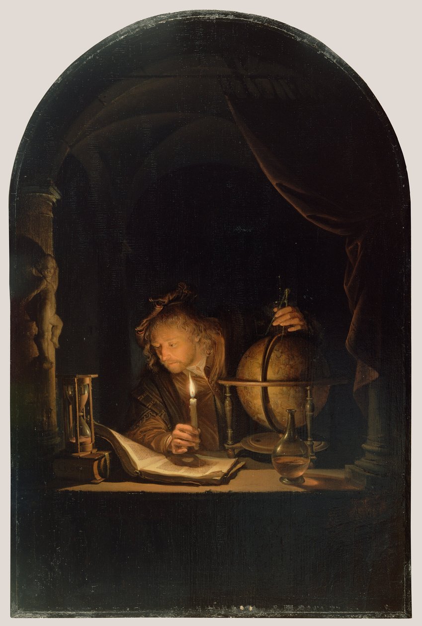Astronom vid Candlelight av Gerrit Dou