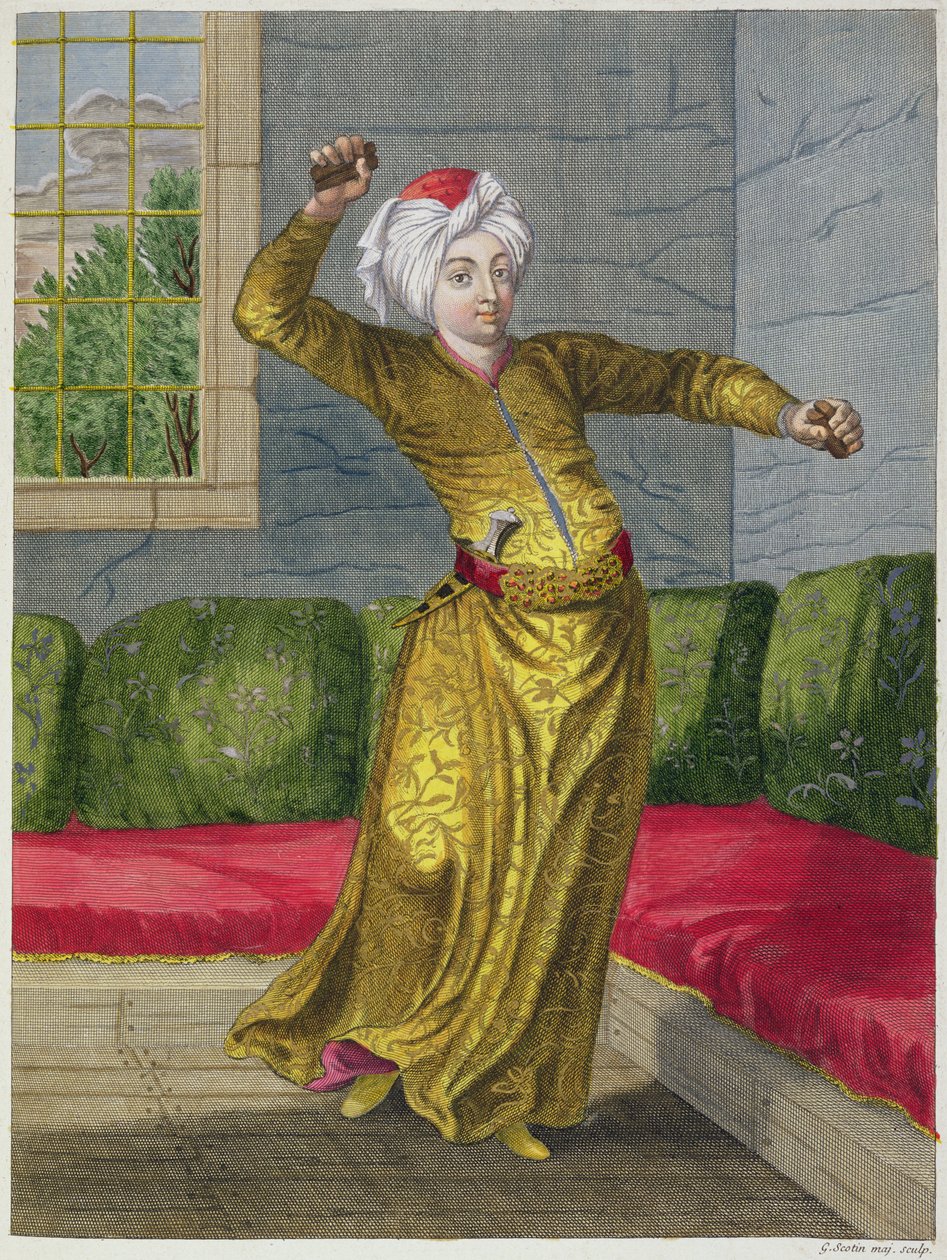 Tchingui, turkisk dansare, 1700-tal av Gerard Jean Baptiste Scotin