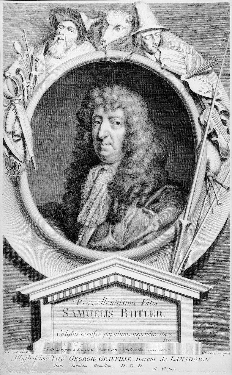 Samuel Butler (1612-80), graverad av Vertue av Gerard Soest