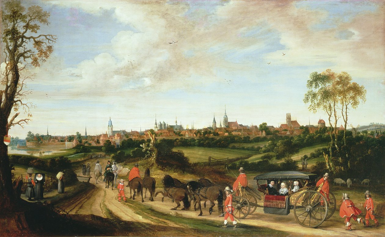 Det holländska sändebudet Adriaan Pauw anländer till Munster, 1648 av Gerard ter Borch