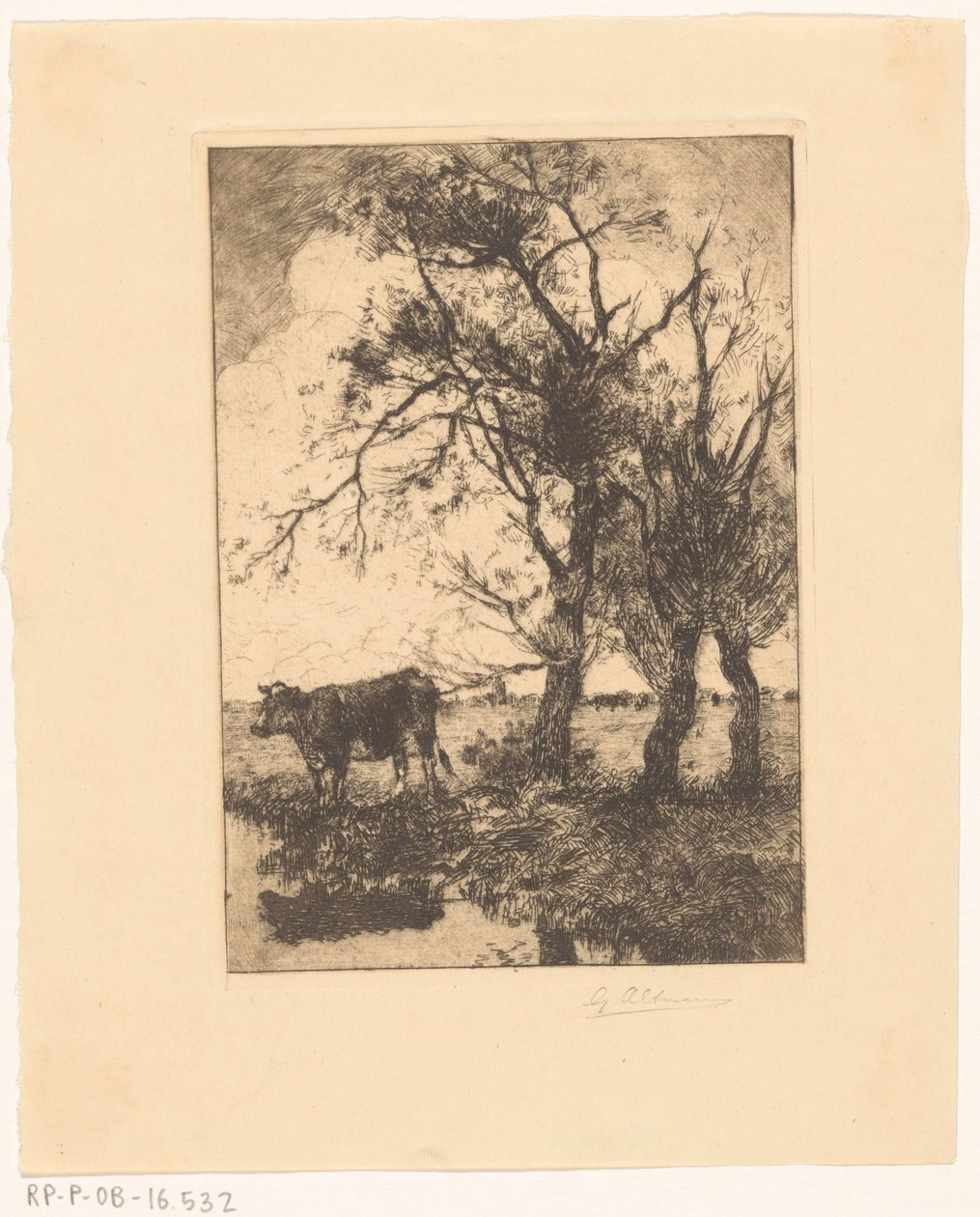 Ko vid vattnet av Gerard Altmann (signed by artist)