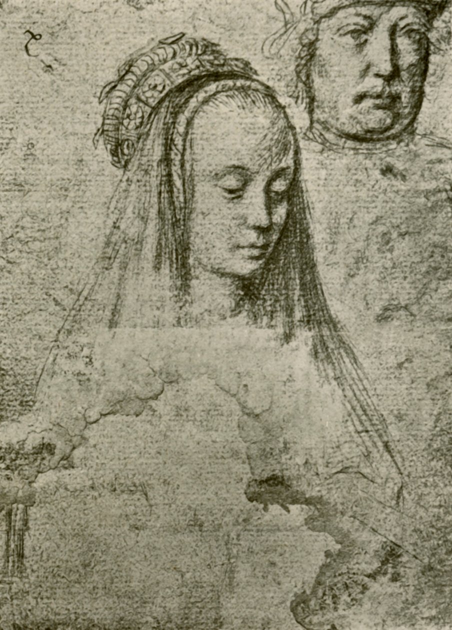 Ung kvinna med huvudbonad, 1497-1498, 1908. av Gerard David