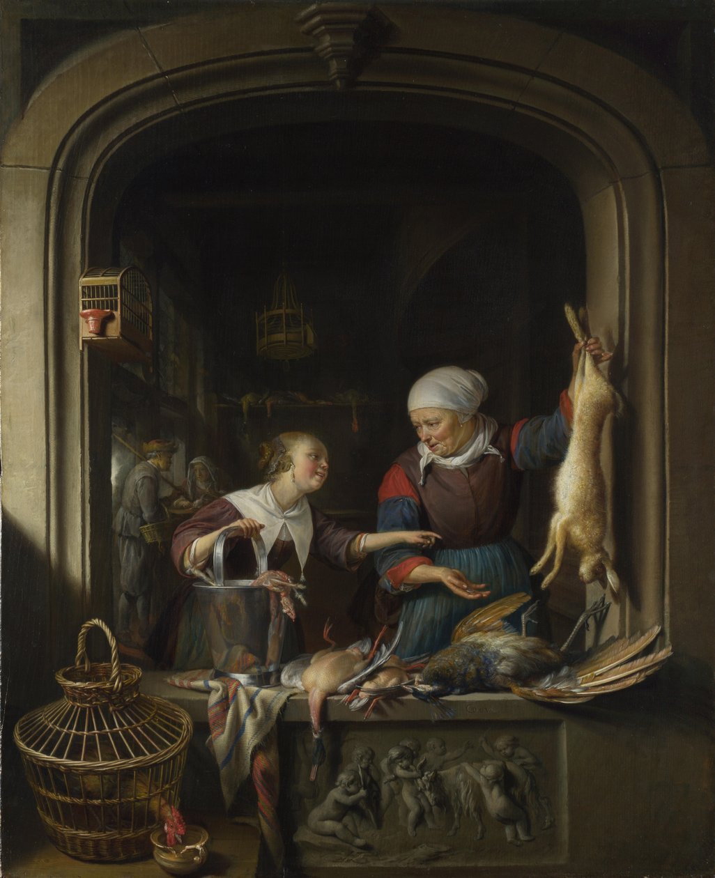 En Poulterers Shop, ca. 1670 av Gerrit Dou