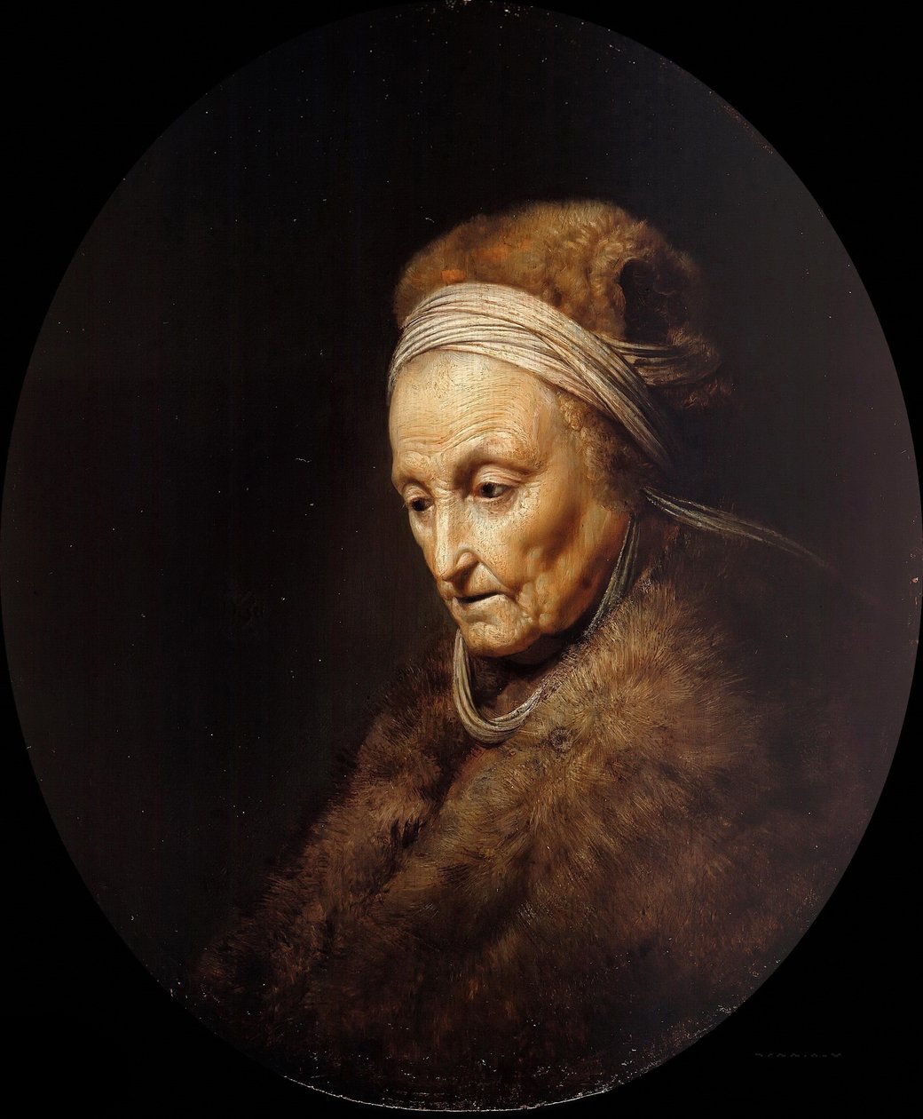 Porträtt av Rembrandts mor av Gerrit Dou