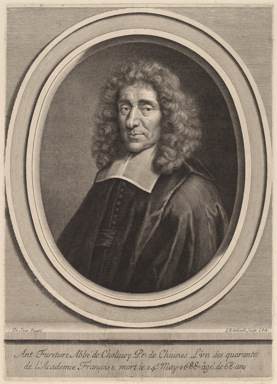 Antoine Furetière av Gerard Edelinck after Gilbert de Seve