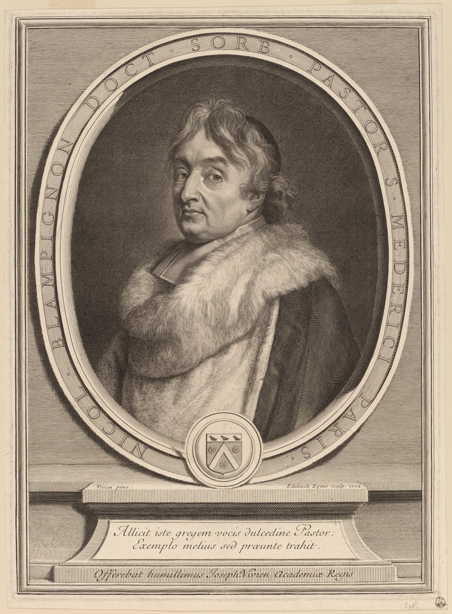 Nicolas de Blampignon av Gerard Edelinck after Joseph Vivien