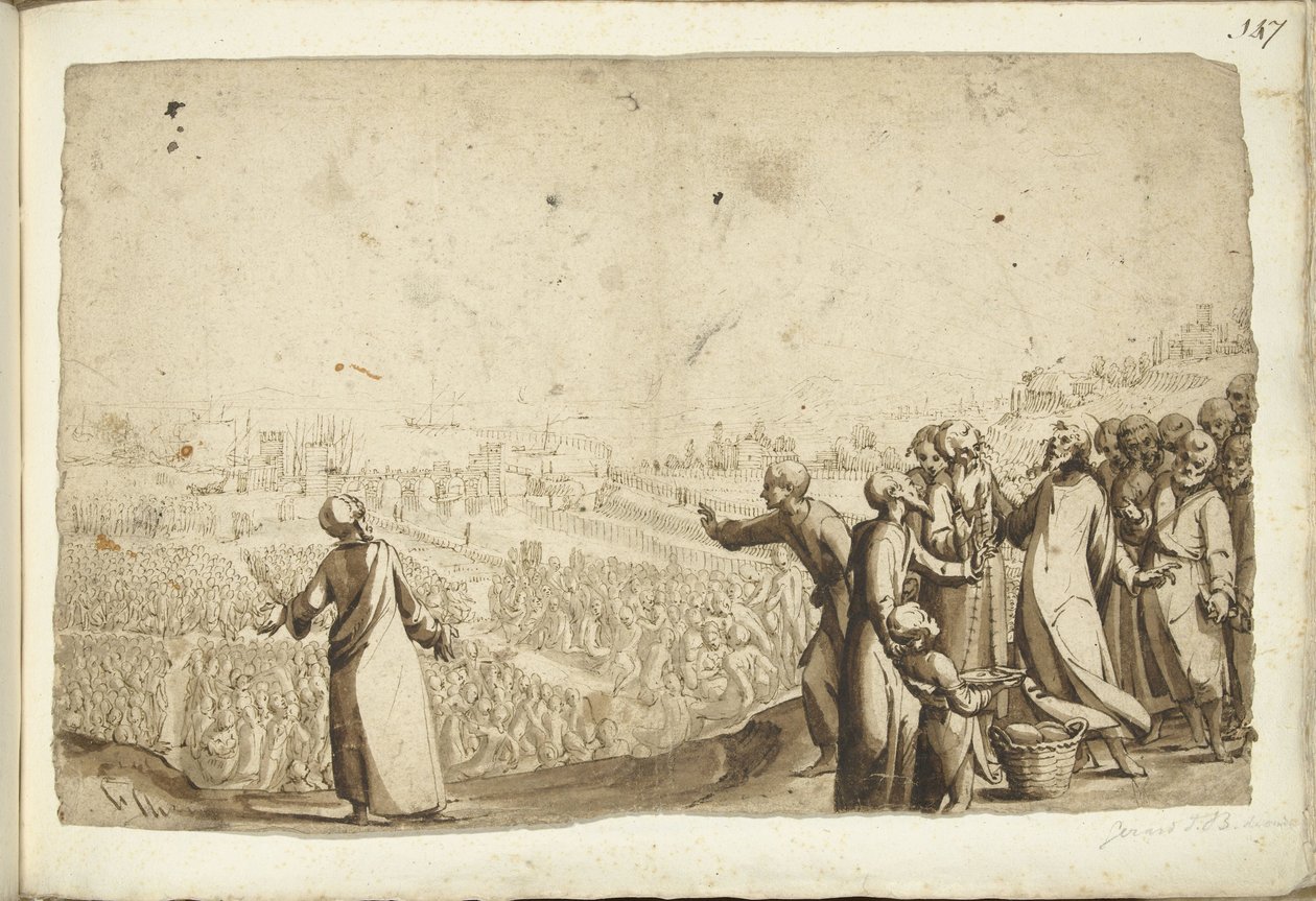 Kristus matar folkmassan av Gerard ter Borch (I)