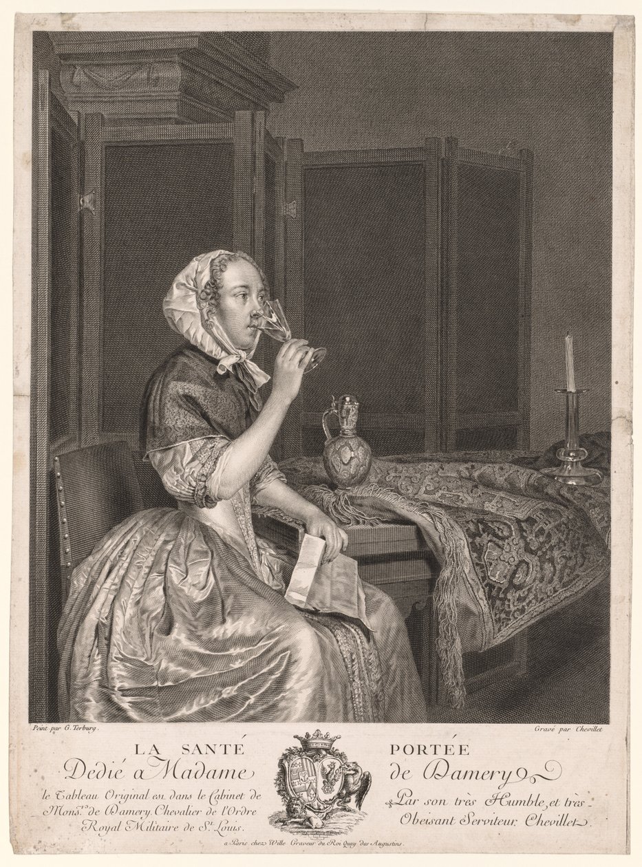 Dricker en skål av Gerard ter Borch