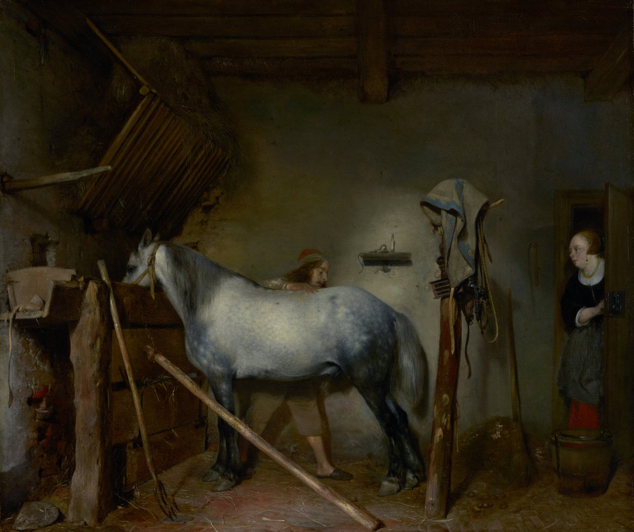 Stall för hästar av Gerard ter Borch