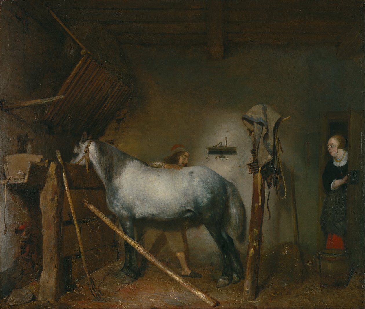 Horse stable av Gerard ter Borch