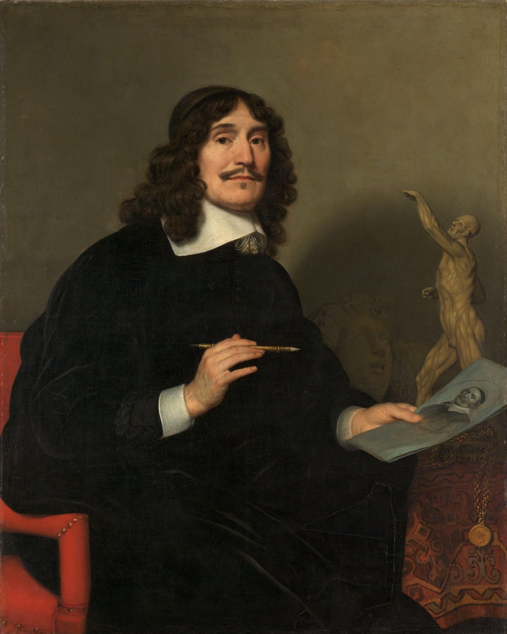 Porträtt av en konstnär av Gerard van Honthorst