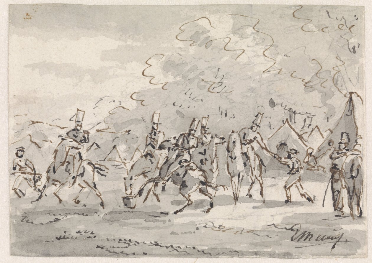 Kavalleri på tältläger av Gerardus Emaus de Micault