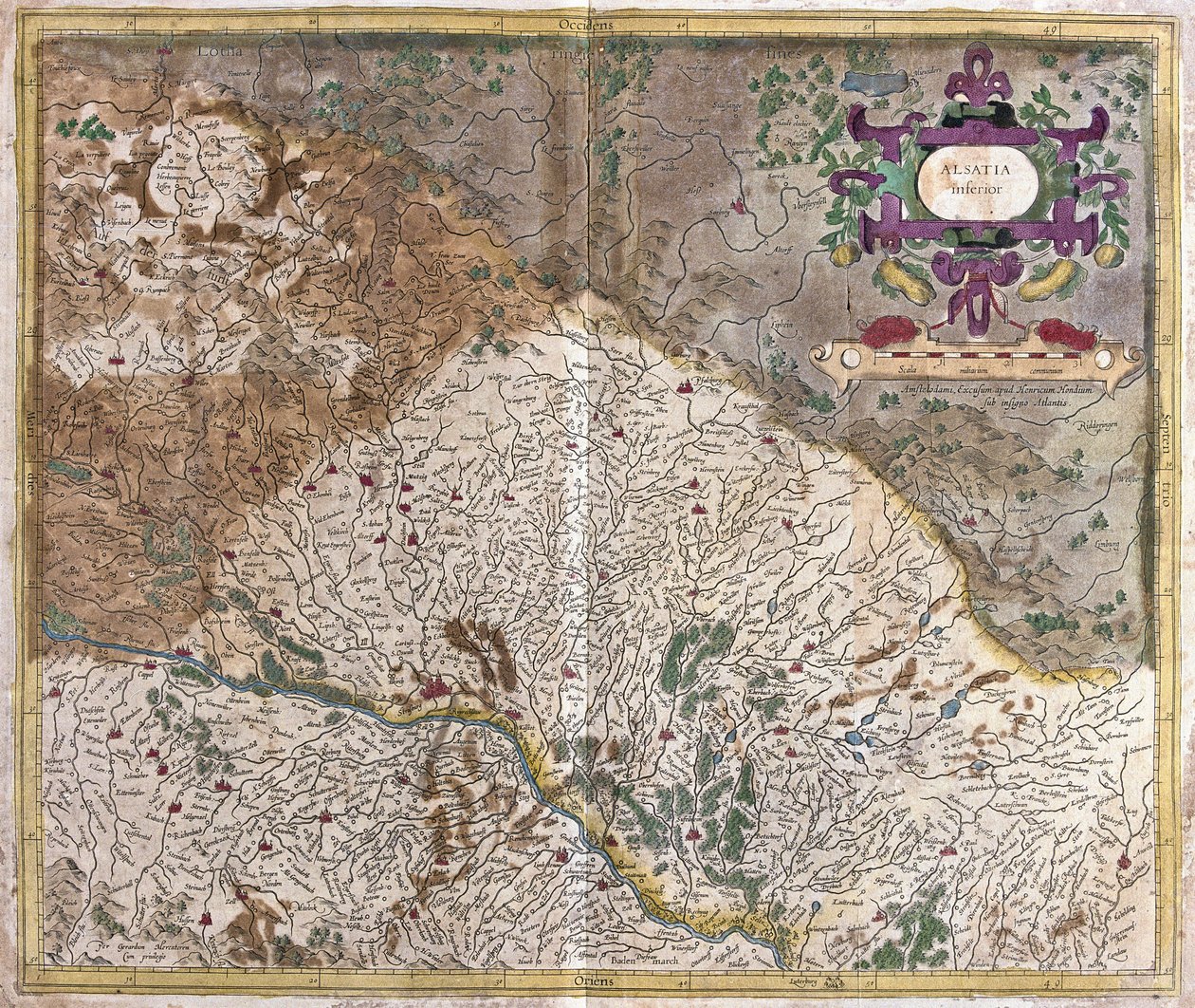 Alsace, Frankrike (gravyr av Gerardus Mercator