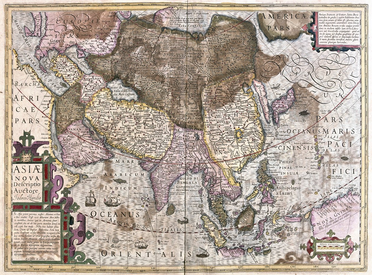 Asien (gravyr av Gerardus Mercator