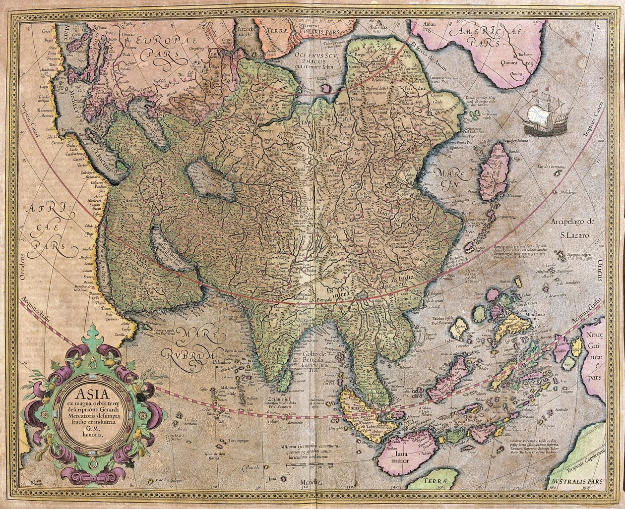 Asien av Gerardus Mercator