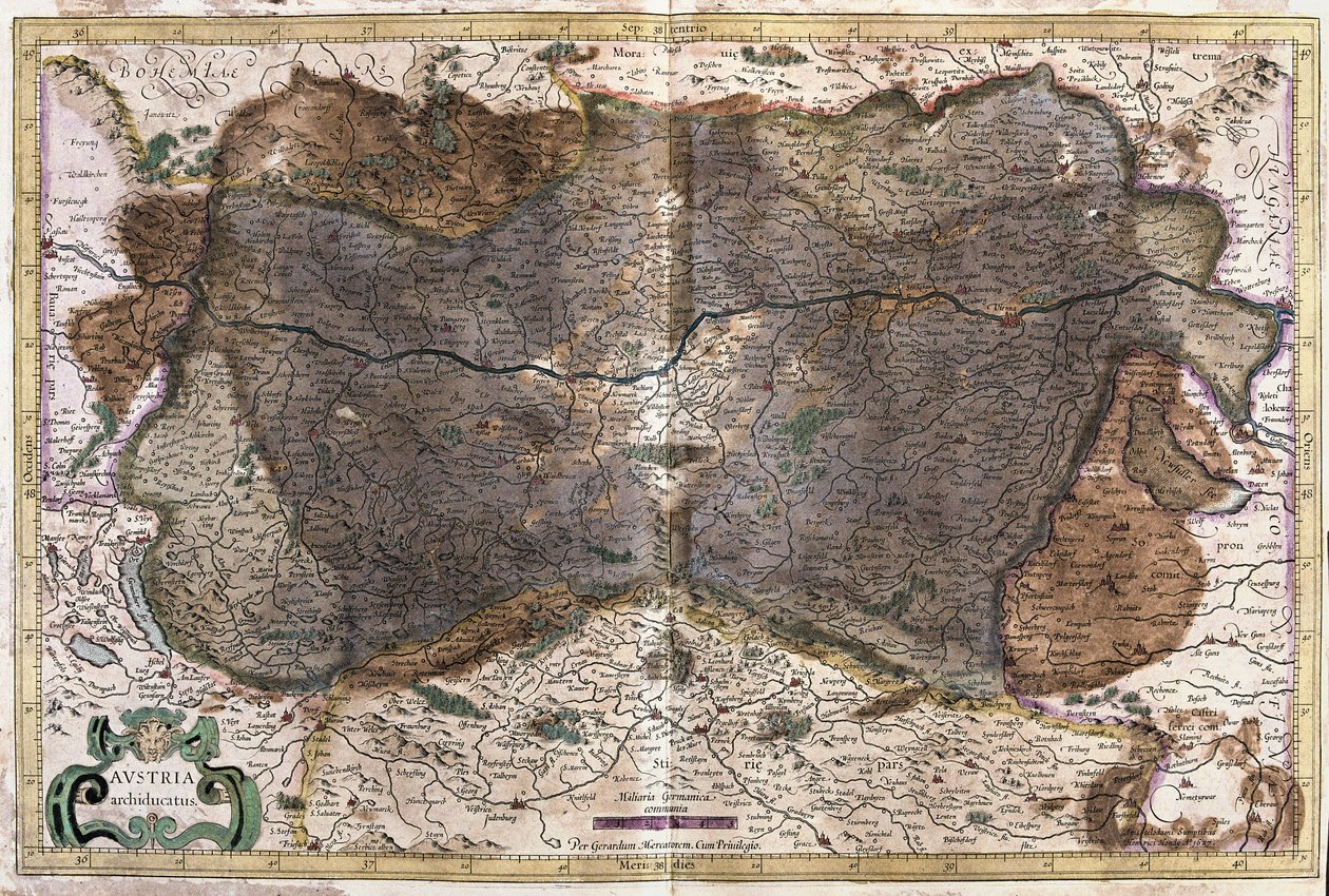 Österrike (gravyr av Gerardus Mercator