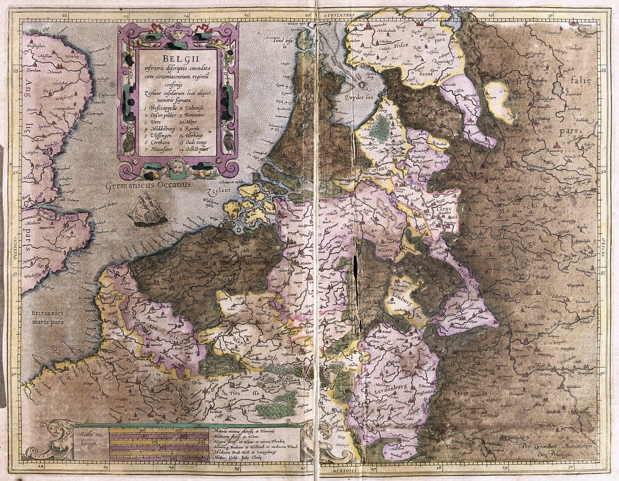 Belgien (gravyr av Gerardus Mercator