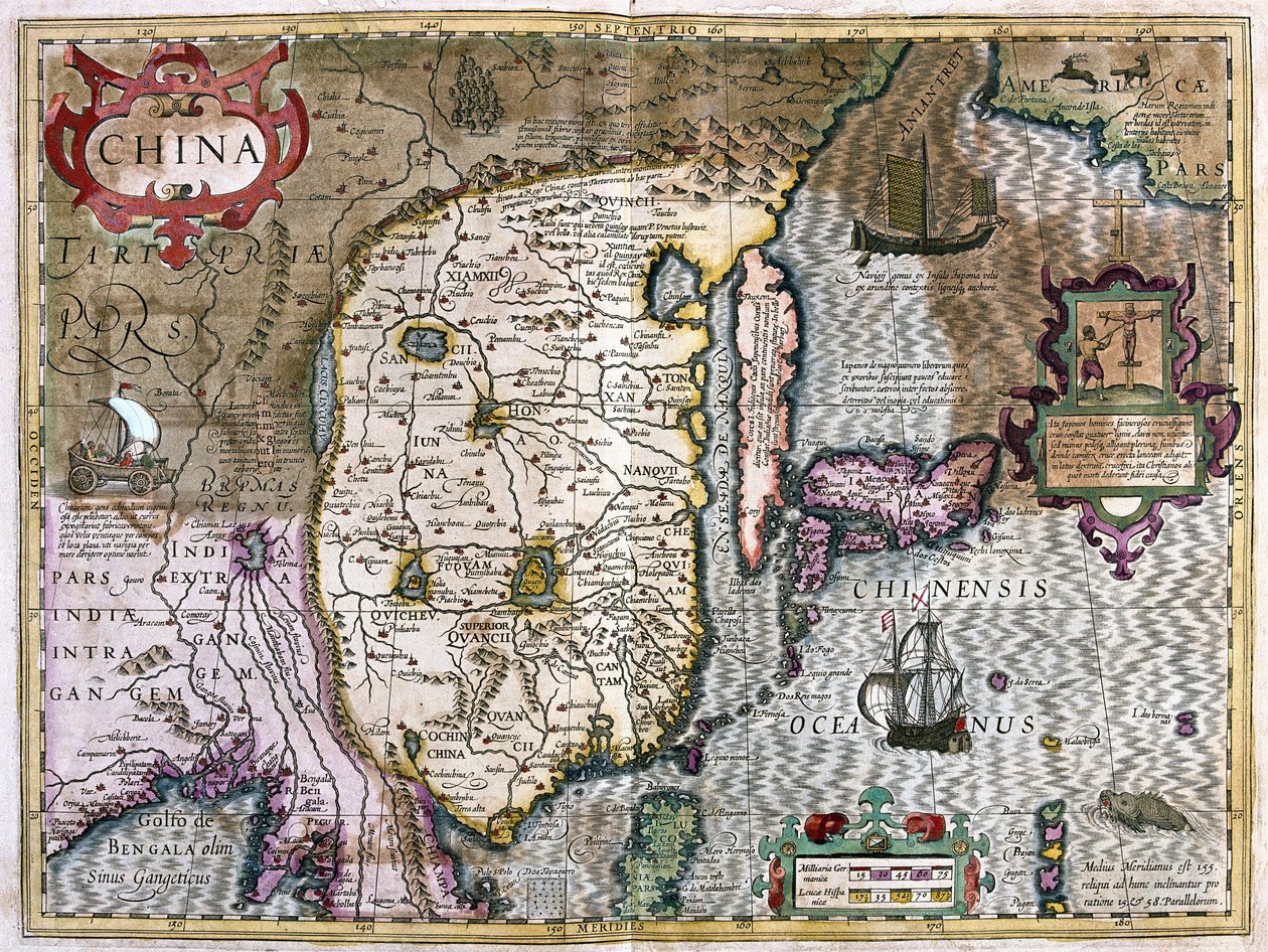 Kina (gravyr av Gerardus Mercator