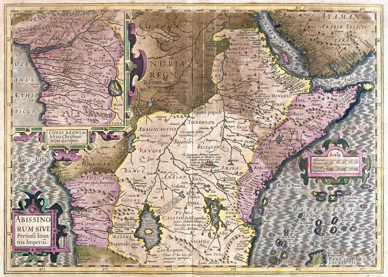 Kongo, centrala Afrika (gravyr av Gerardus Mercator