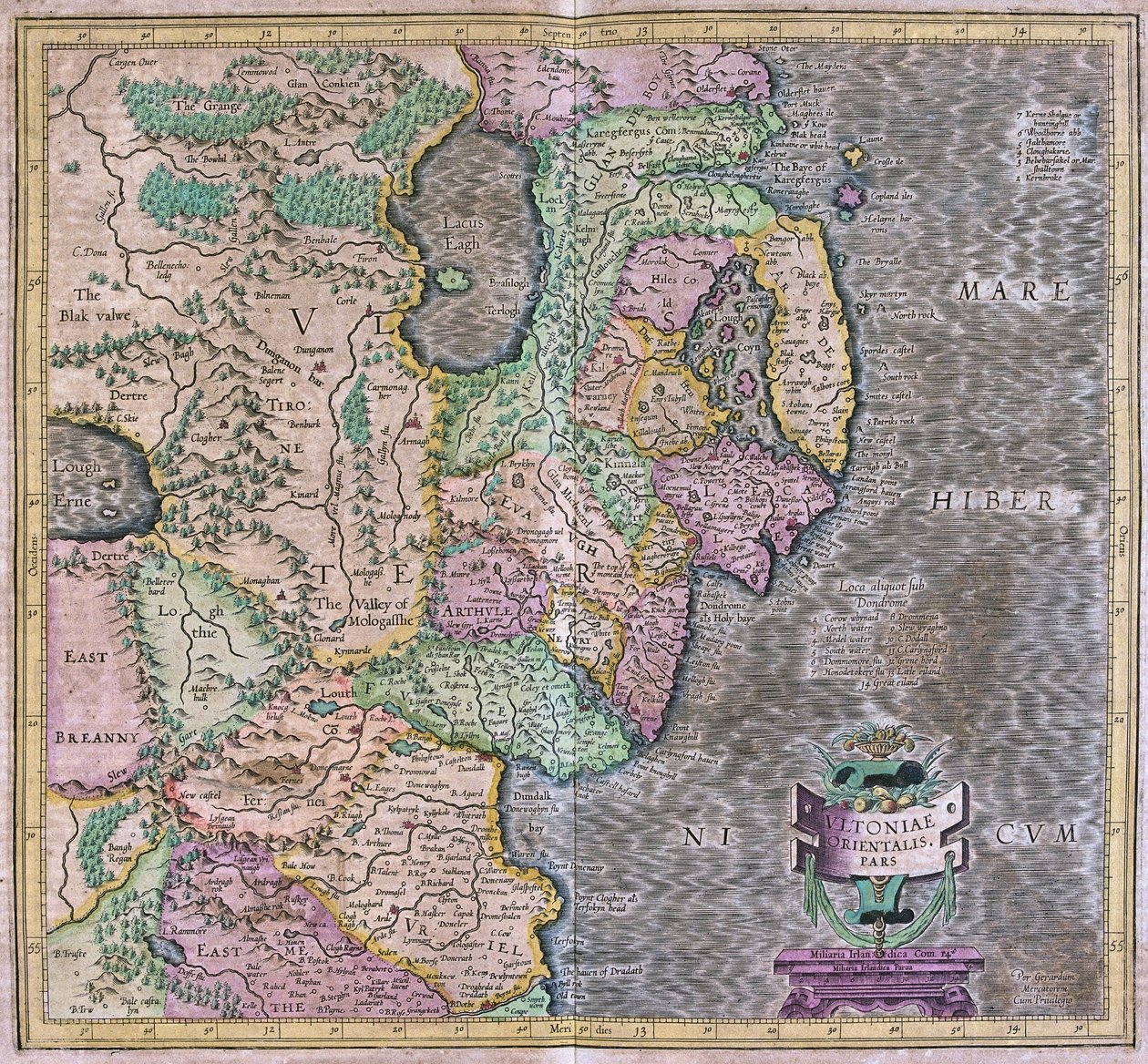 Östra Irland av Gerardus Mercator