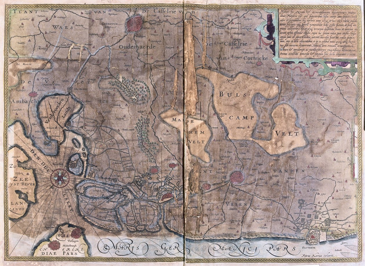 Flandern, Belgien (gravyr av Gerardus Mercator