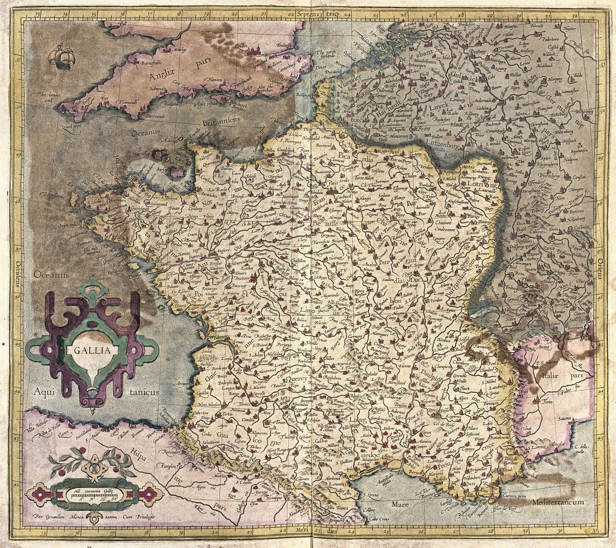 Frankrike (gravyr av Gerardus Mercator