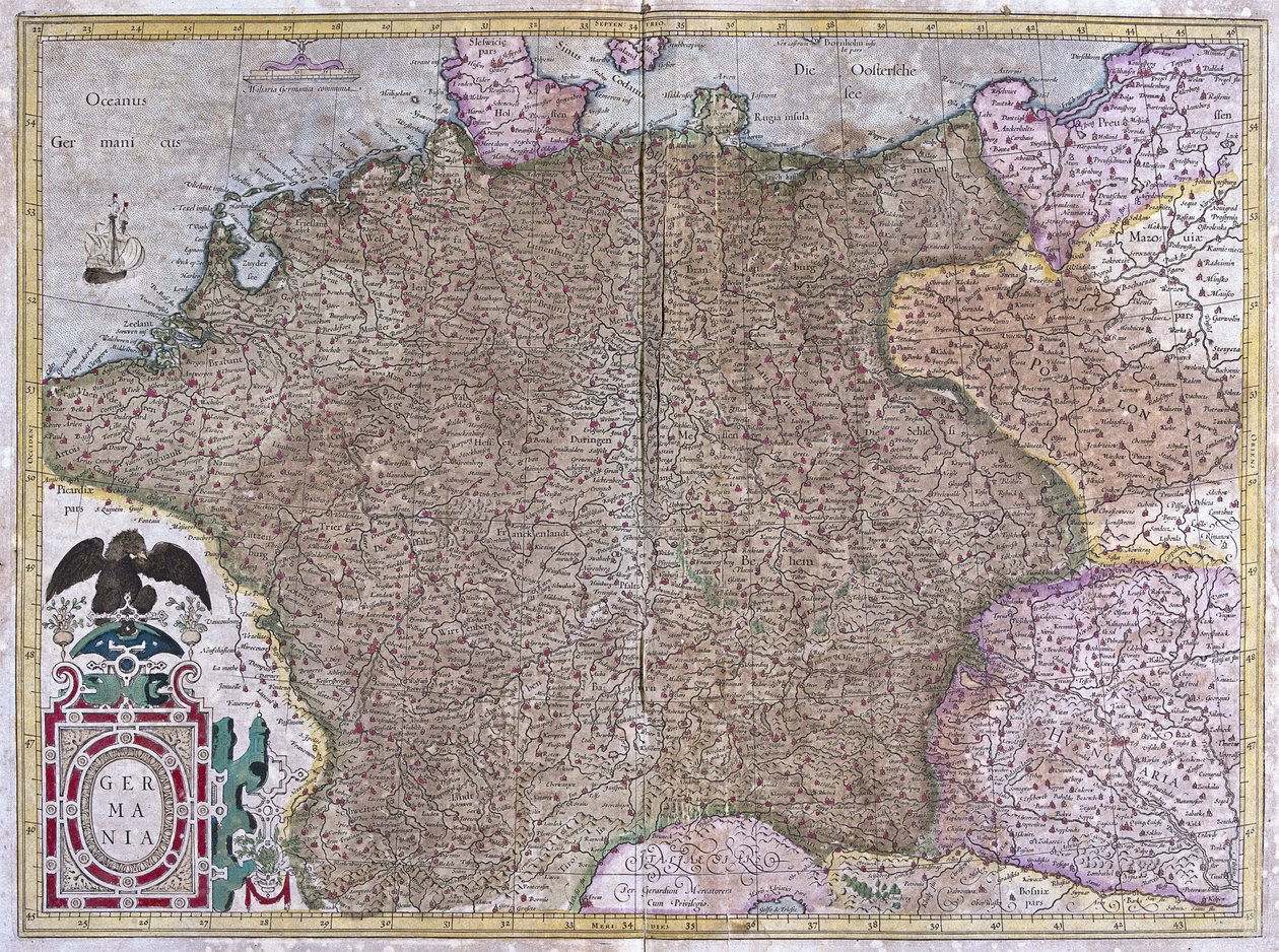 Tyskland (gravyr av Gerardus Mercator