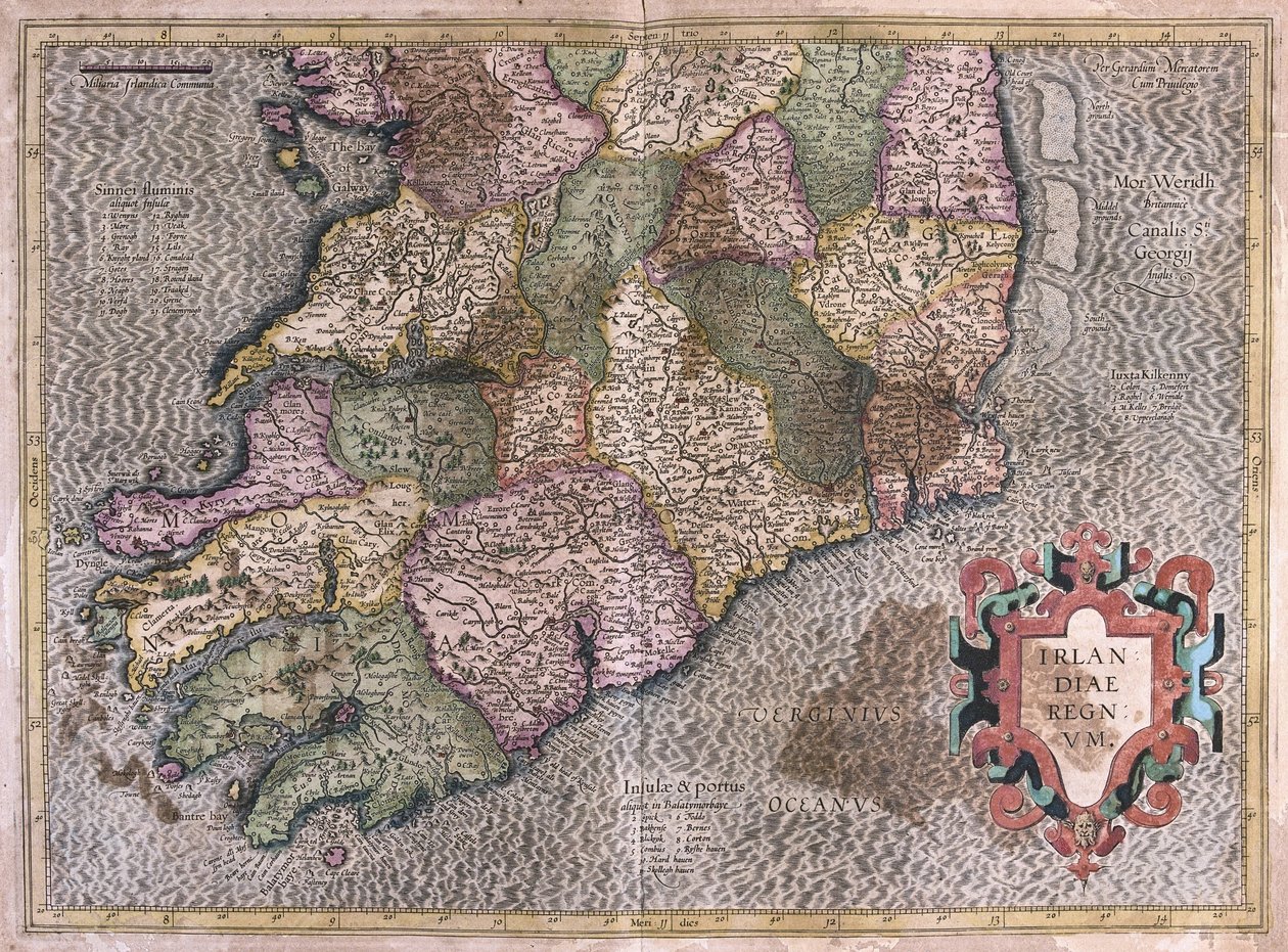 Irland av Gerardus Mercator