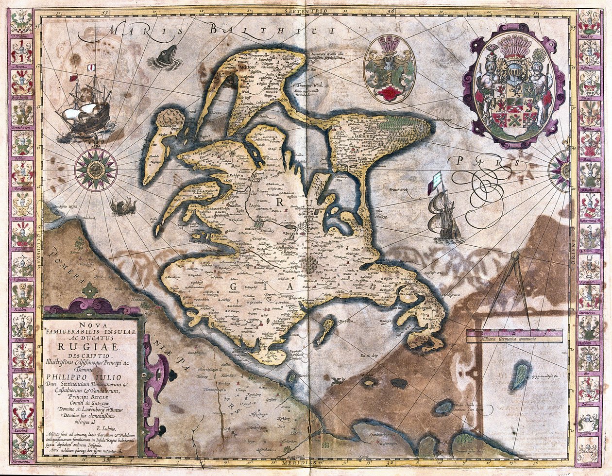 Isle of Rugen, Tyskland (gravyr av Gerardus Mercator