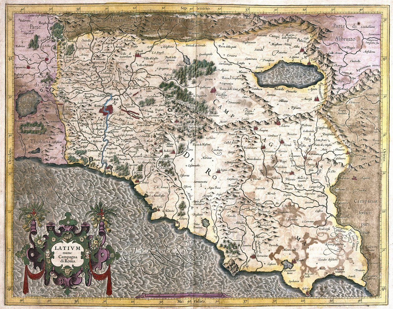 Lazio, Italien (gravyr av Gerardus Mercator