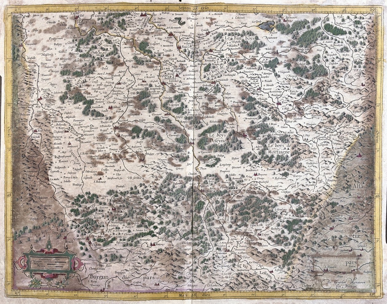 Lorraine, Frankrike (gravyr av Gerardus Mercator
