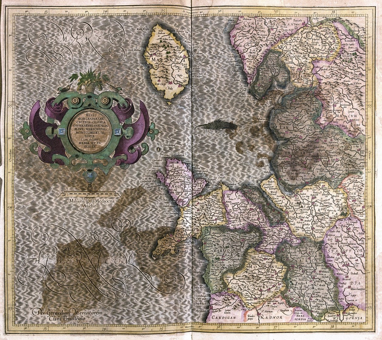 Nordvästra England (gravyr av Gerardus Mercator