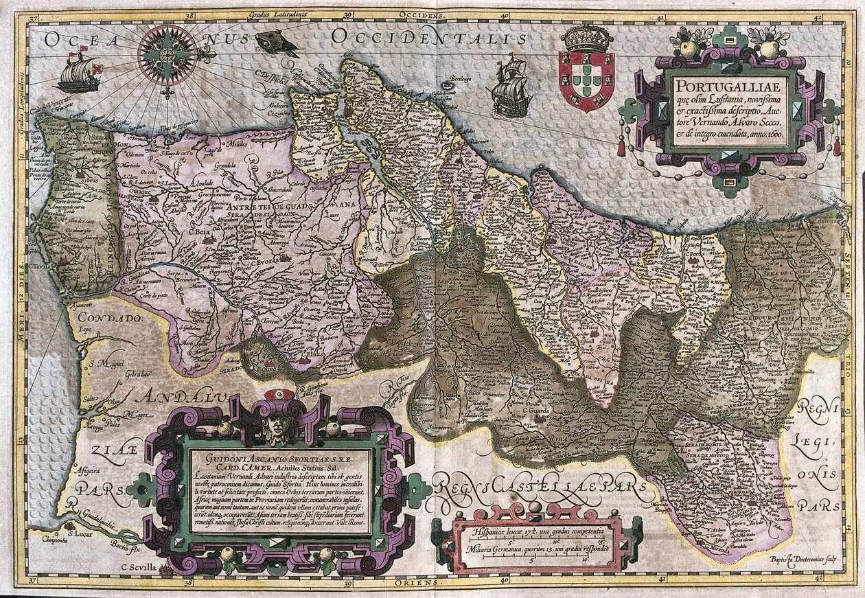 Portugal (gravyr av Gerardus Mercator