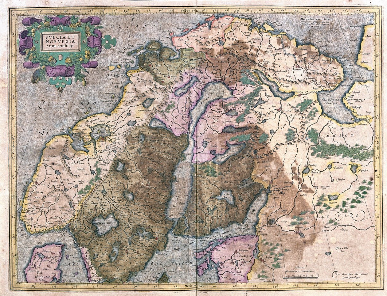 Sverige och Norge (gravyr av Gerardus Mercator