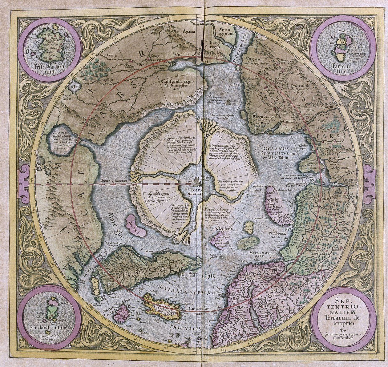 Nordpolarområdena av Gerardus Mercator