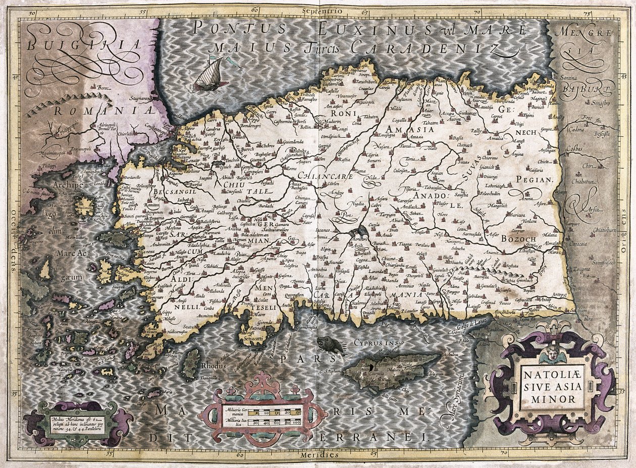 Turkiet - Cypern (gravyr av Gerardus Mercator