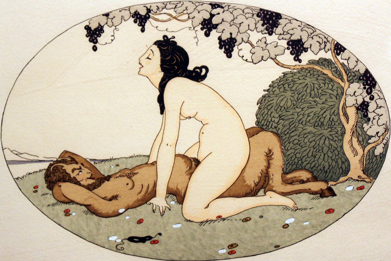  Serie von Aquarellen, die 1925 unter dem Titel Les Delassements d´Eros in Erotopolis Paris erschienen av Gerda Marie Frederike Wegener