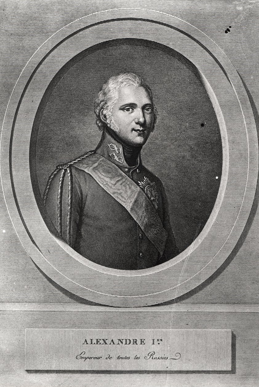 Porträtt av Alexander I (1777-1825) graverat av Pierre Alexandre Tardieu (1756-1844) av Gerhard Kuchelchen