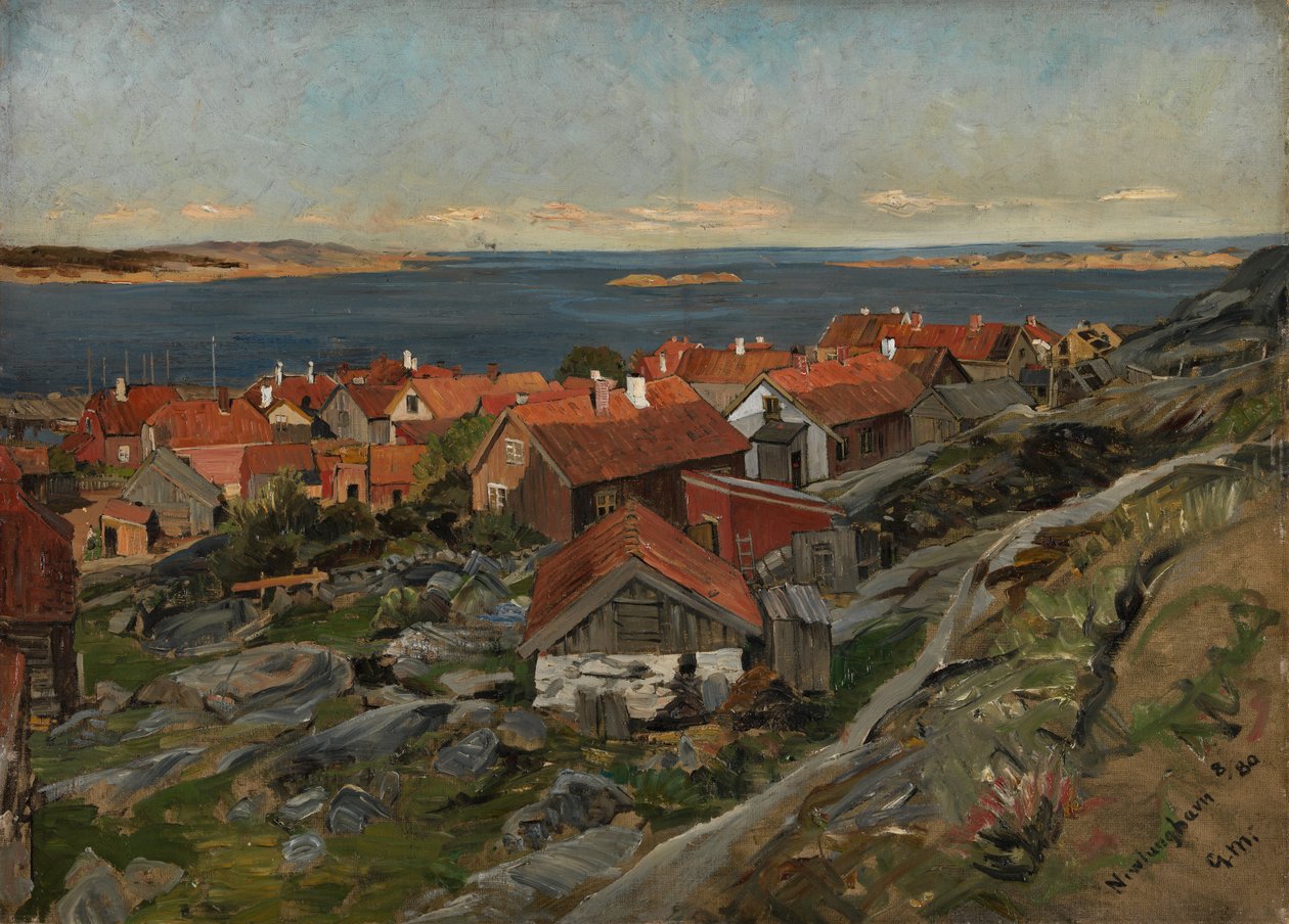 Utsikt över Nevlunghavn av Gerhard Peter Frantz Vilhelm Munthe