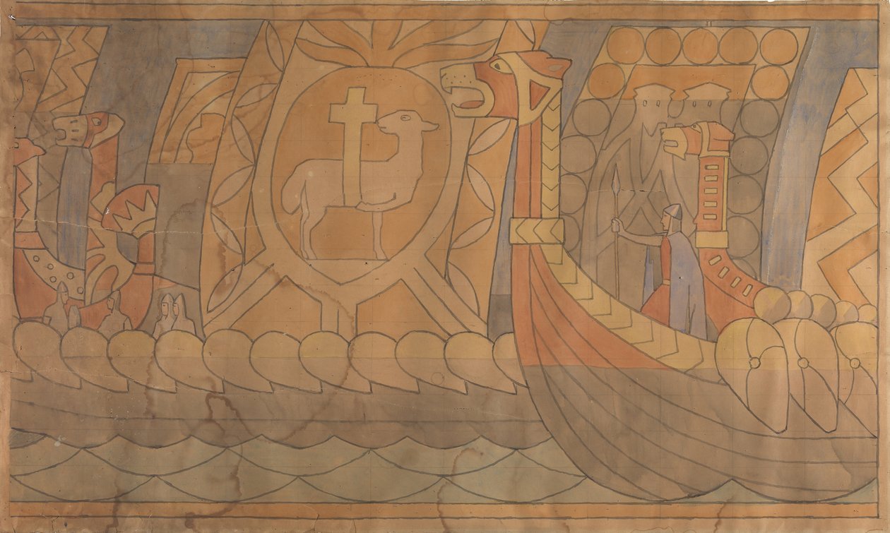 Folkloreteckning, 1895-1898. av Gerhard Munthe