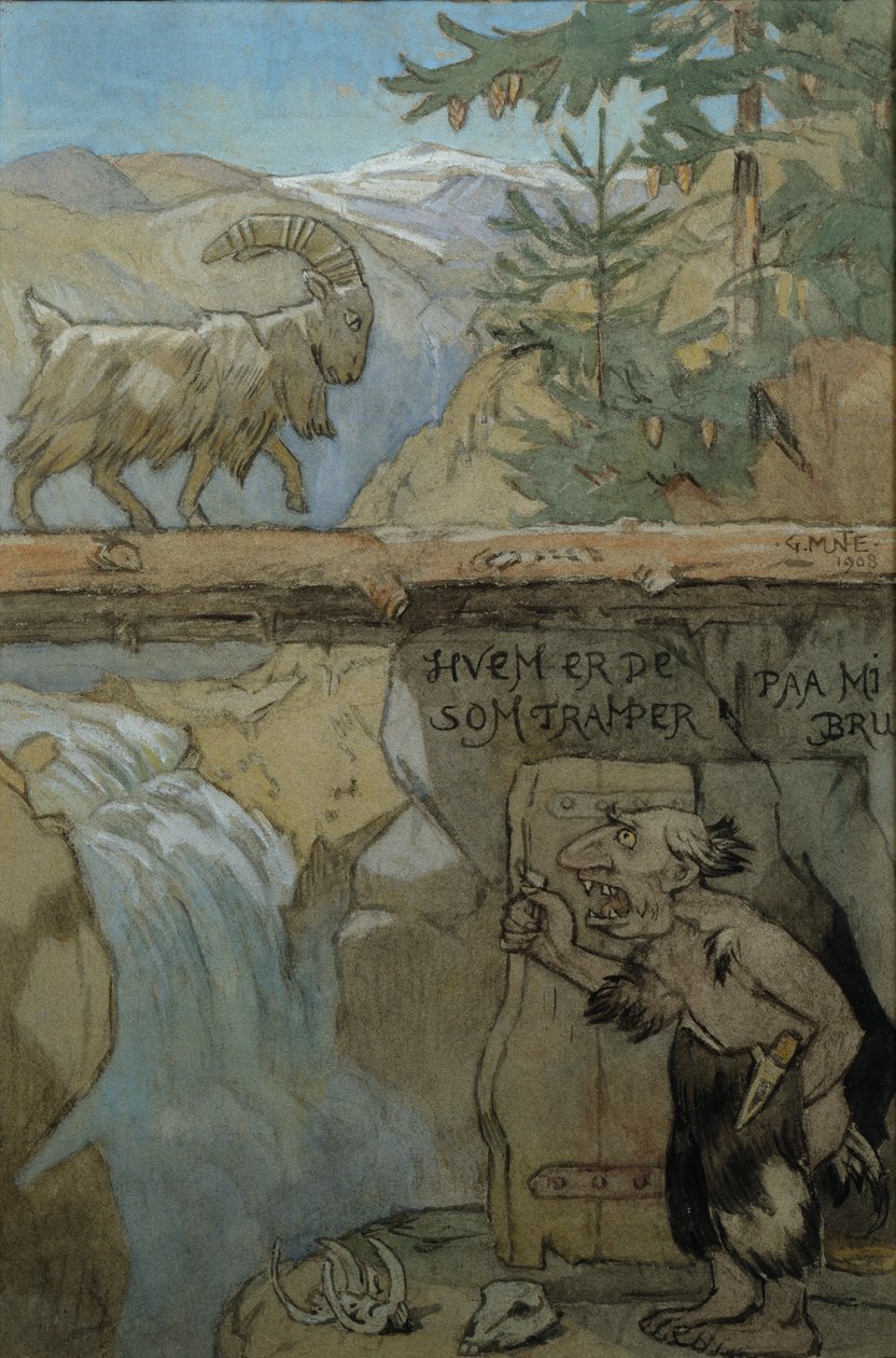 Tre Billy Goats Gruff av Gerhard Peter Frantz Vilhelm Munthe