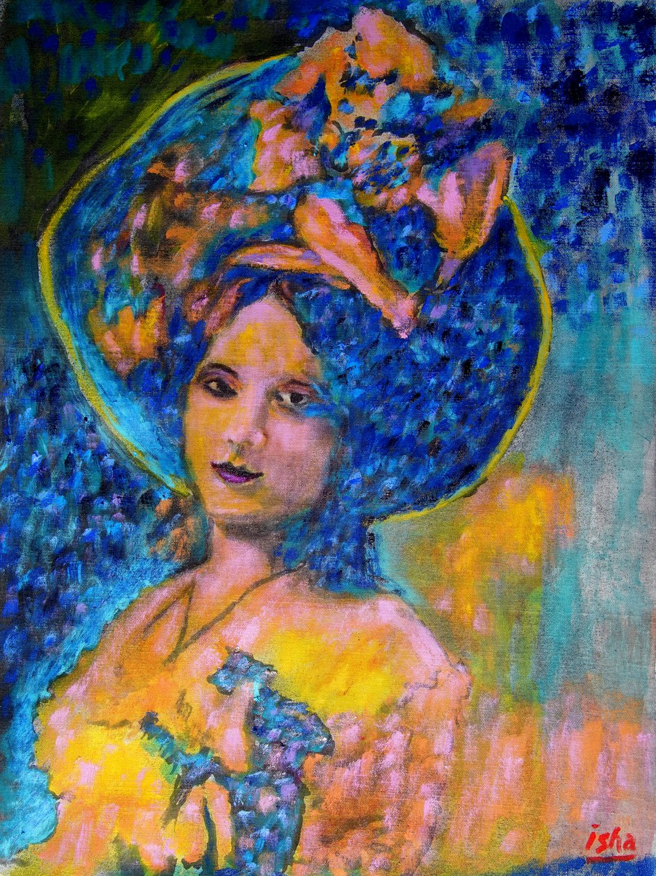 Flowered Damsel, 2023 (olja på duk) av Gerhardt Isringhaus