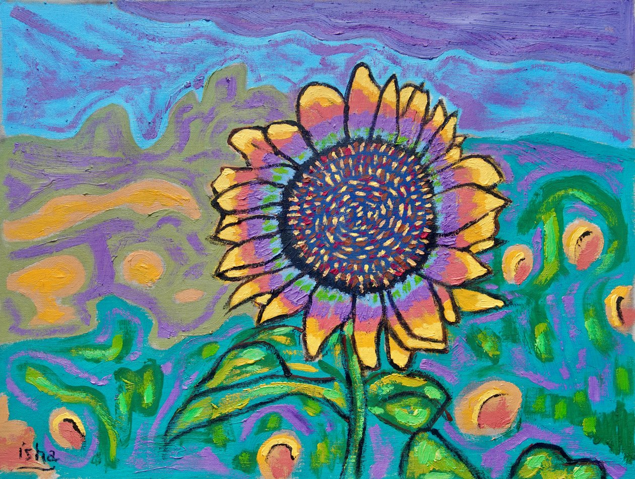 Joyous Sunflower I, 2024 (olja på duk) av Gerhardt Isringhaus