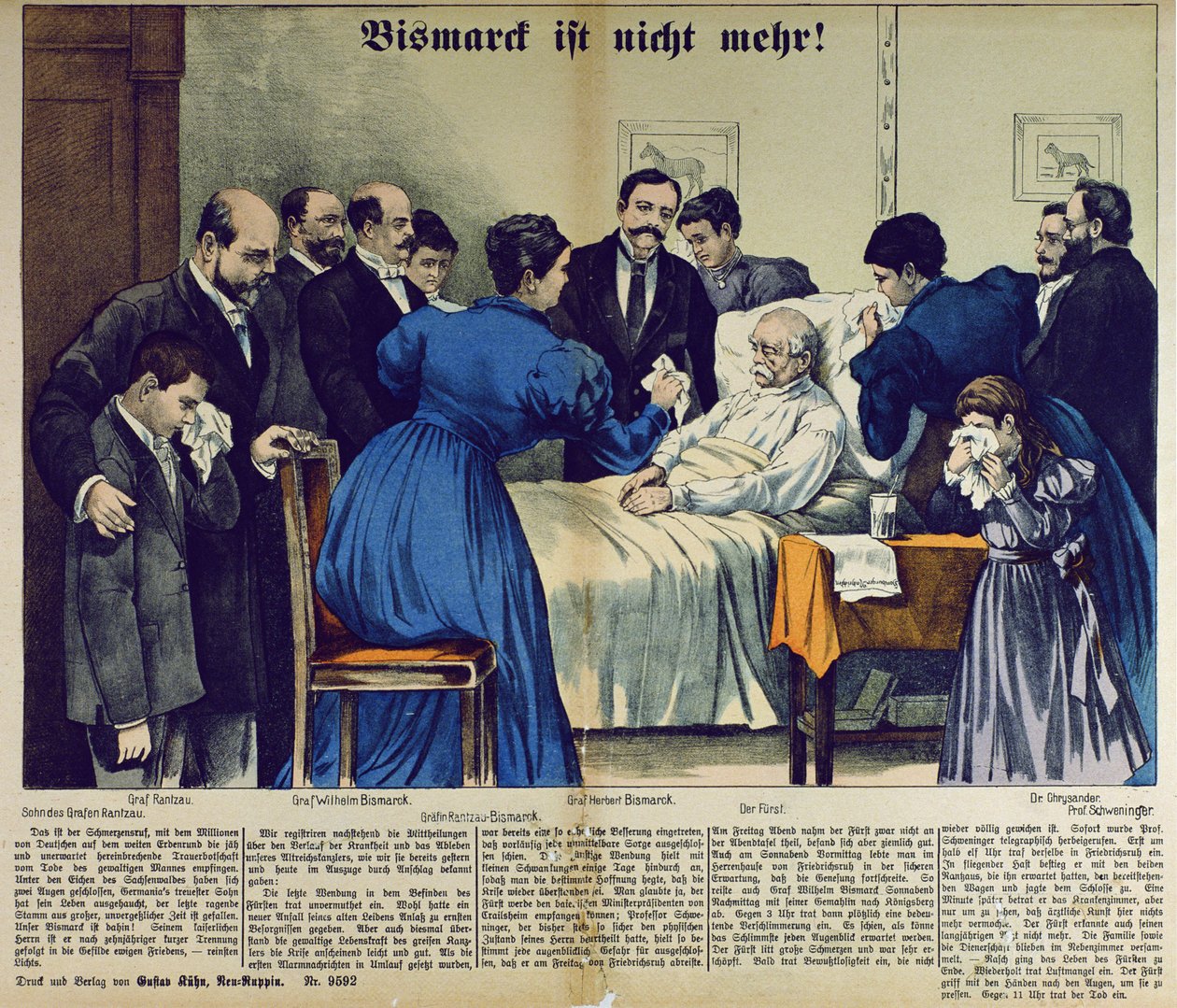 Bismarcks död i Friedrichsruh den 30 juli 1898 av German School