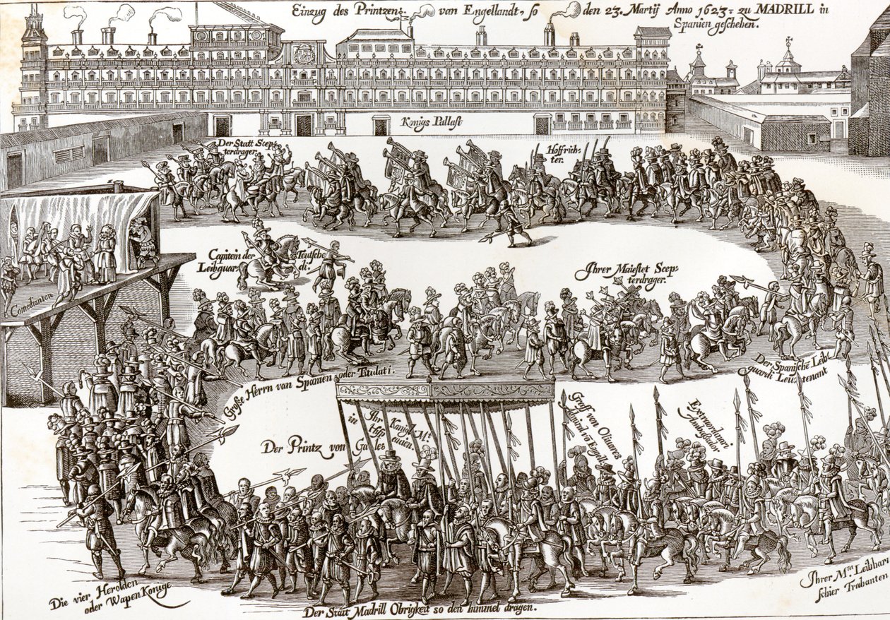 Prins Charles I:s inträde i Madrid, 1623 av German School